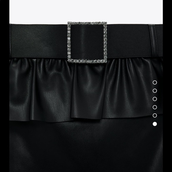 NWT Zara Belted Faux Leather Skirt Size L - Picture 6 of 13